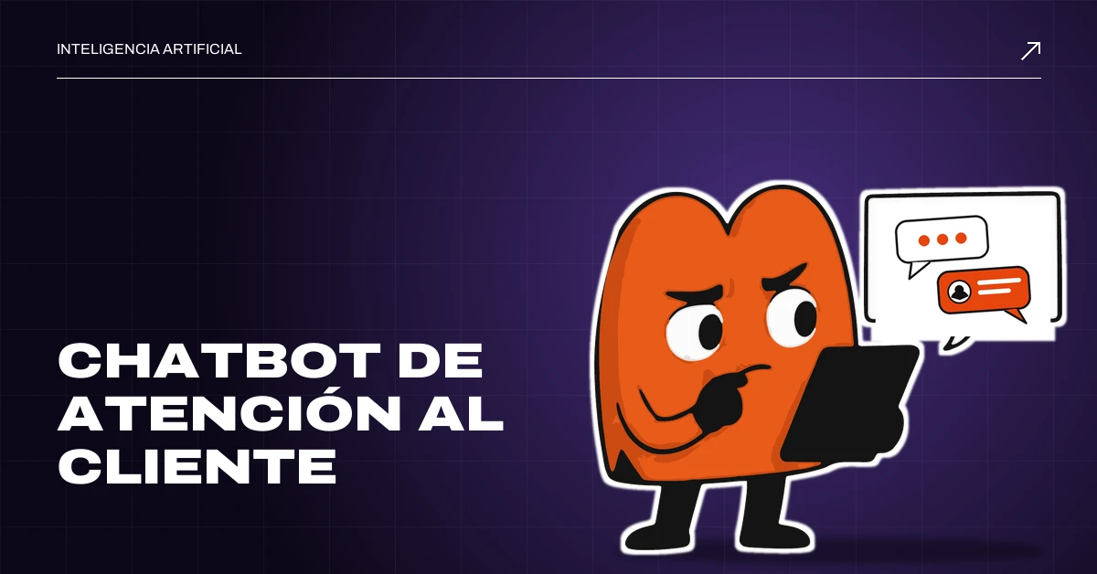 Chatbot de atención al cliente: EME, la mascota de MD Marketing, revisa en una tableta una conversación con un asistente virtual